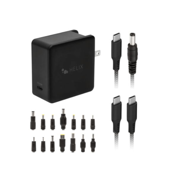 Helix 65W Universal USB-C Laptop Charger with 14 Adapter Tips